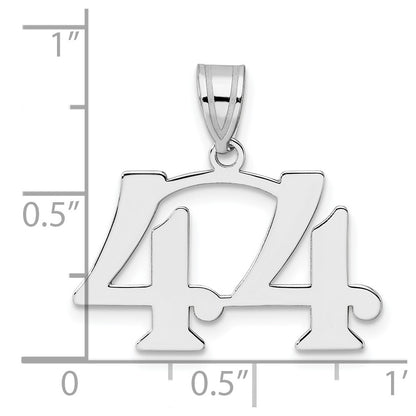 14K White Gold Polished Number 44 Pendant