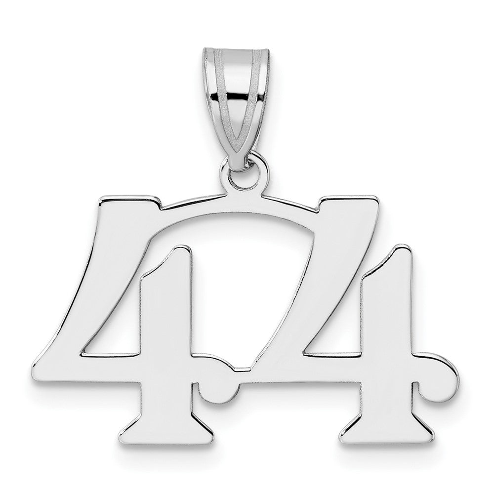 14K White Gold Polished Number 44 Pendant