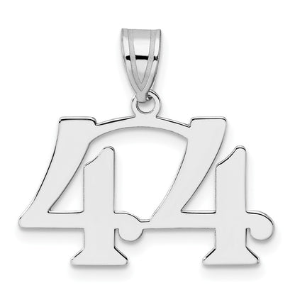 14K White Gold Polished Number 44 Pendant