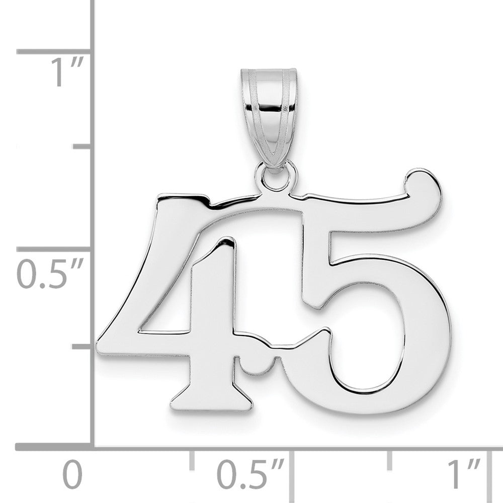 14K White Gold Polished Number 45 Pendant