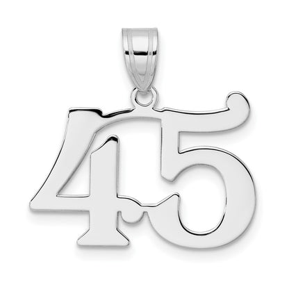 14K White Gold Polished Number 45 Pendant