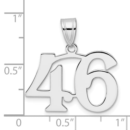 14K White Gold Polished Number 46 Pendant