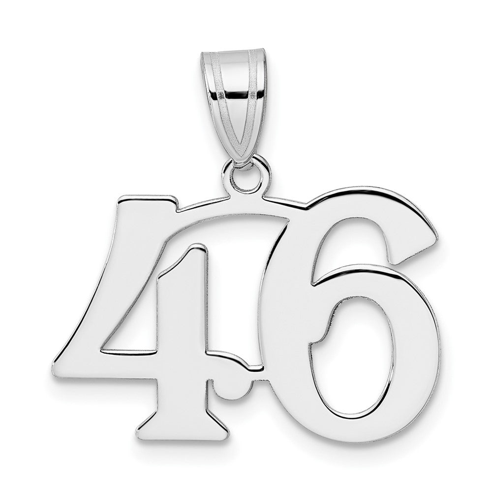 14K White Gold Polished Number 46 Pendant