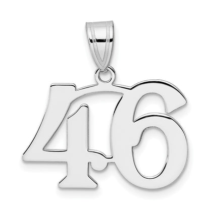14K White Gold Polished Number 46 Pendant