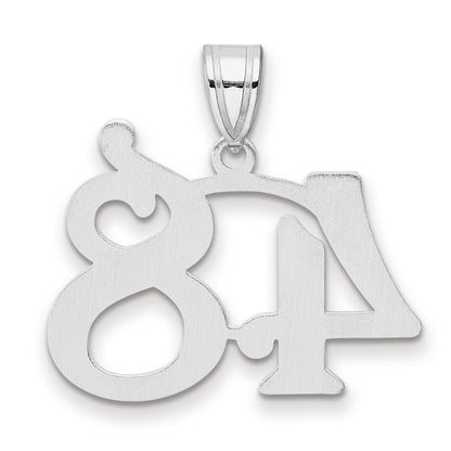 14K White Gold Polished Number 48 Pendant