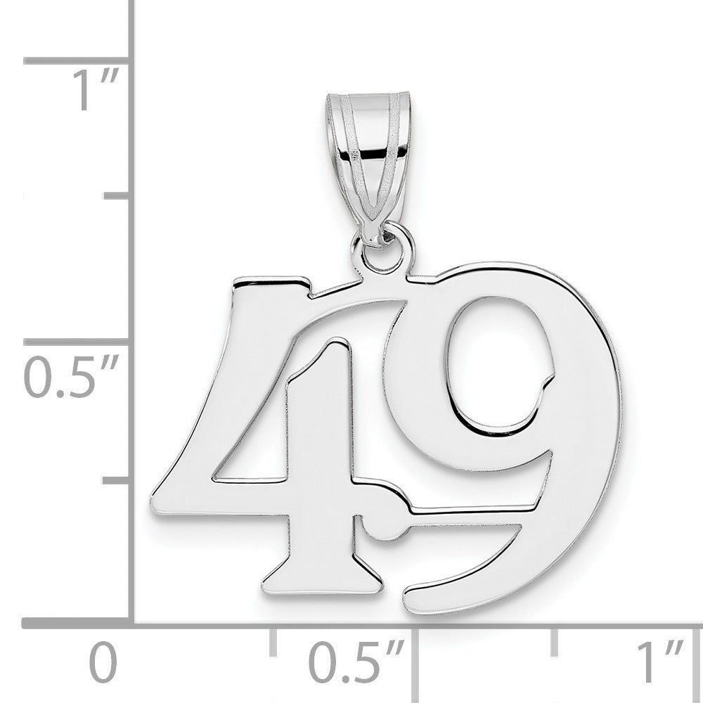 14K White Gold Polished Number 49 Pendant