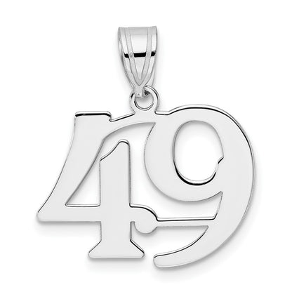 14K White Gold Polished Number 49 Pendant