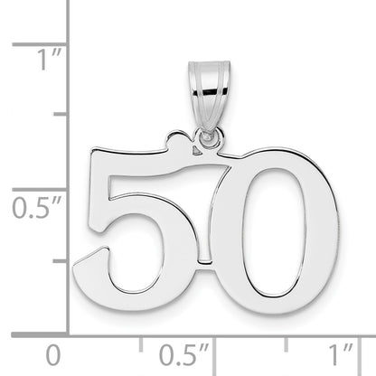 14K White Gold Polished Number 50 Pendant