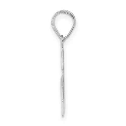 14K White Gold Polished Number 52 Pendant