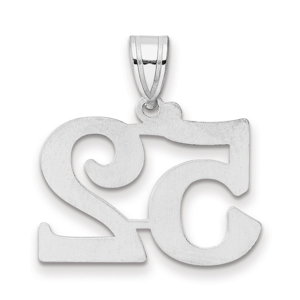 14K White Gold Polished Number 52 Pendant