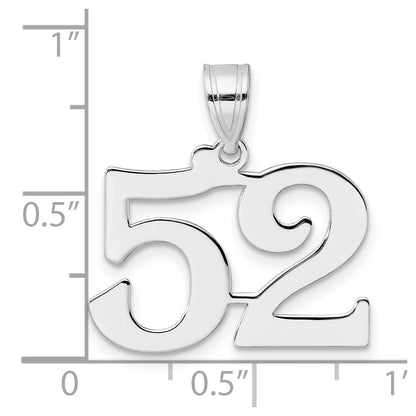 14K White Gold Polished Number 52 Pendant