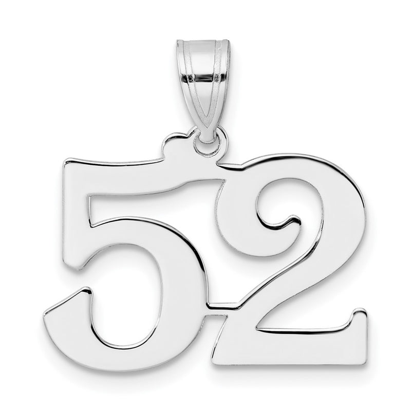 14K White Gold Polished Number 52 Pendant