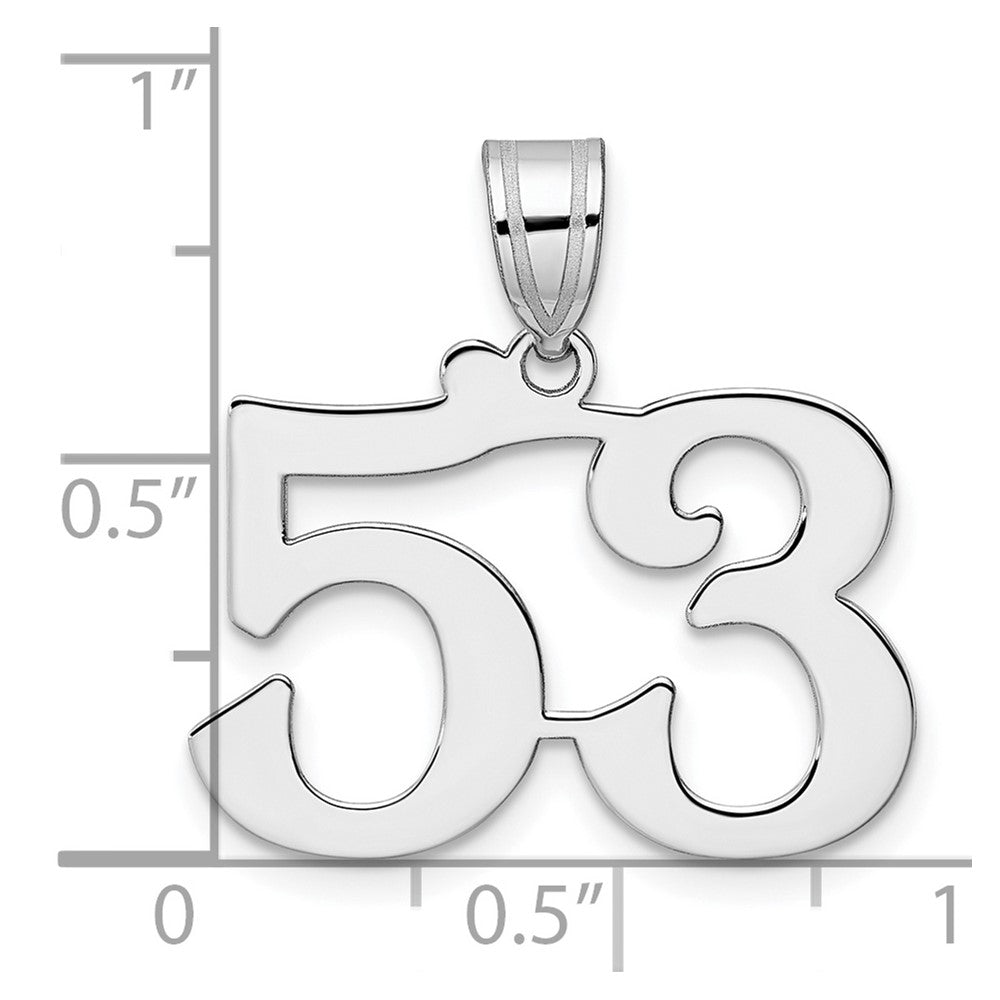 14K White Gold Polished Number 53 Pendant