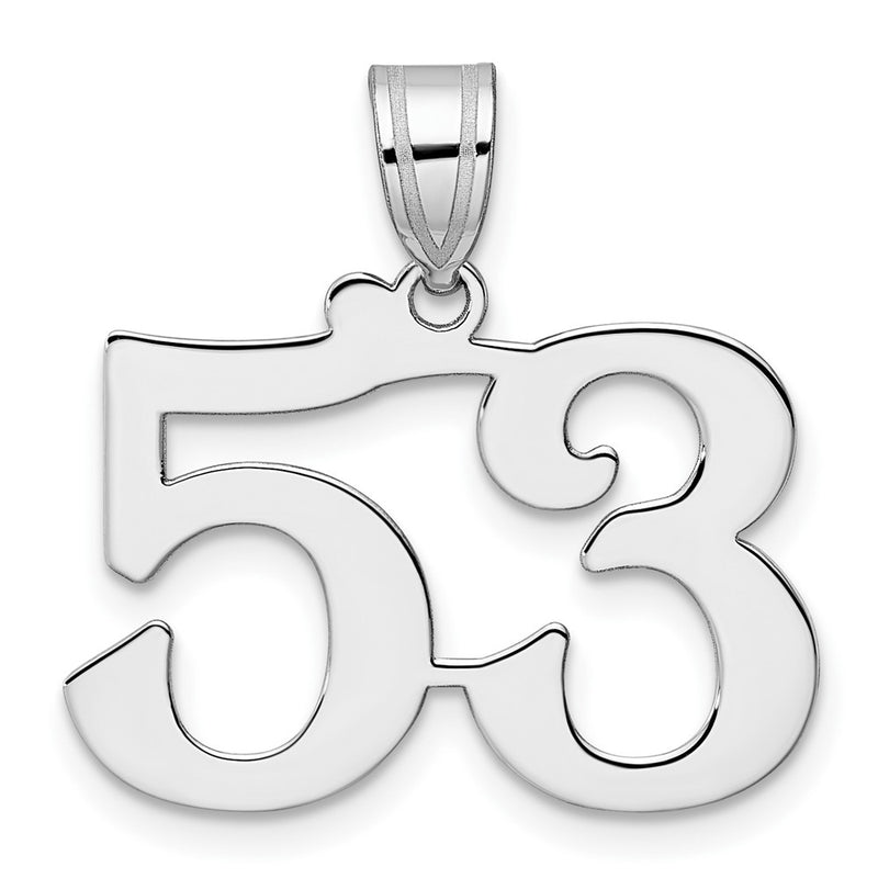 14K White Gold Polished Number 53 Pendant