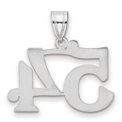 14K White Gold Polished Number 54 Pendant