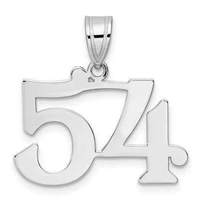 14K White Gold Polished Number 54 Pendant