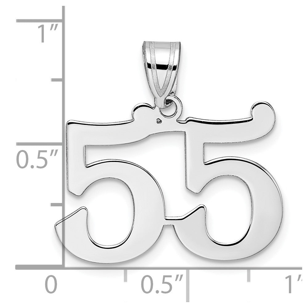 14K White Gold Polished Number 55 Pendant
