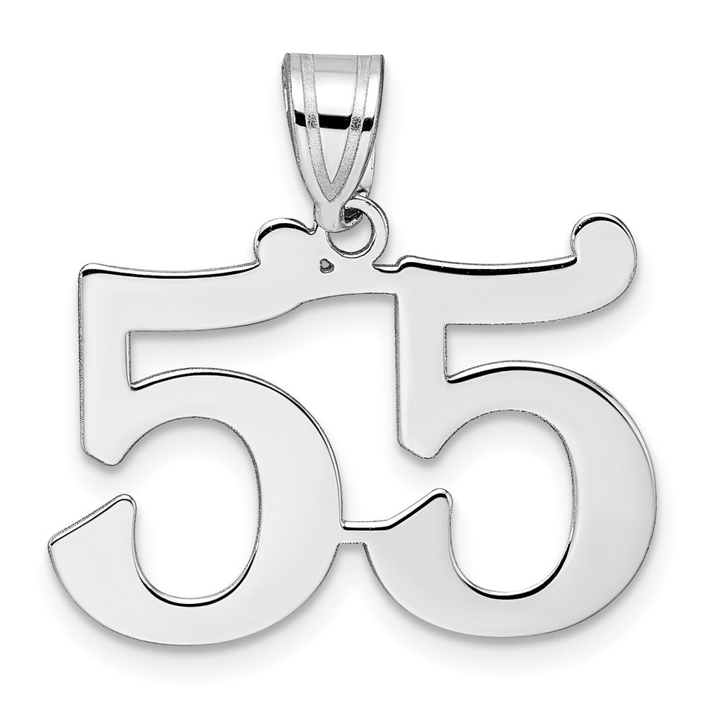 14K White Gold Polished Number 55 Pendant