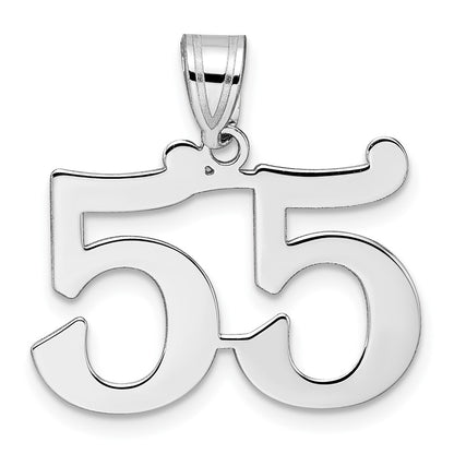 14K White Gold Polished Number 55 Pendant
