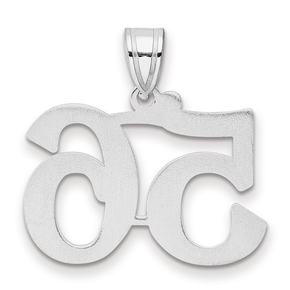14K White Gold Polished Number 56 Pendant