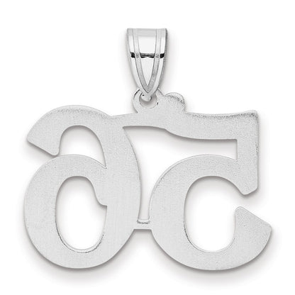 14K White Gold Polished Number 56 Pendant