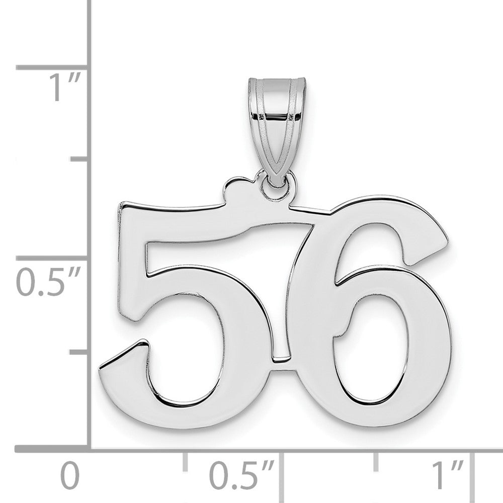 14K White Gold Polished Number 56 Pendant