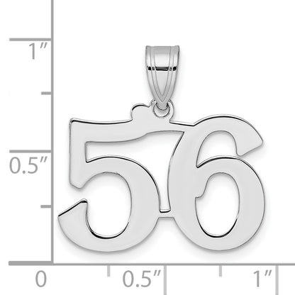 14K White Gold Polished Number 56 Pendant