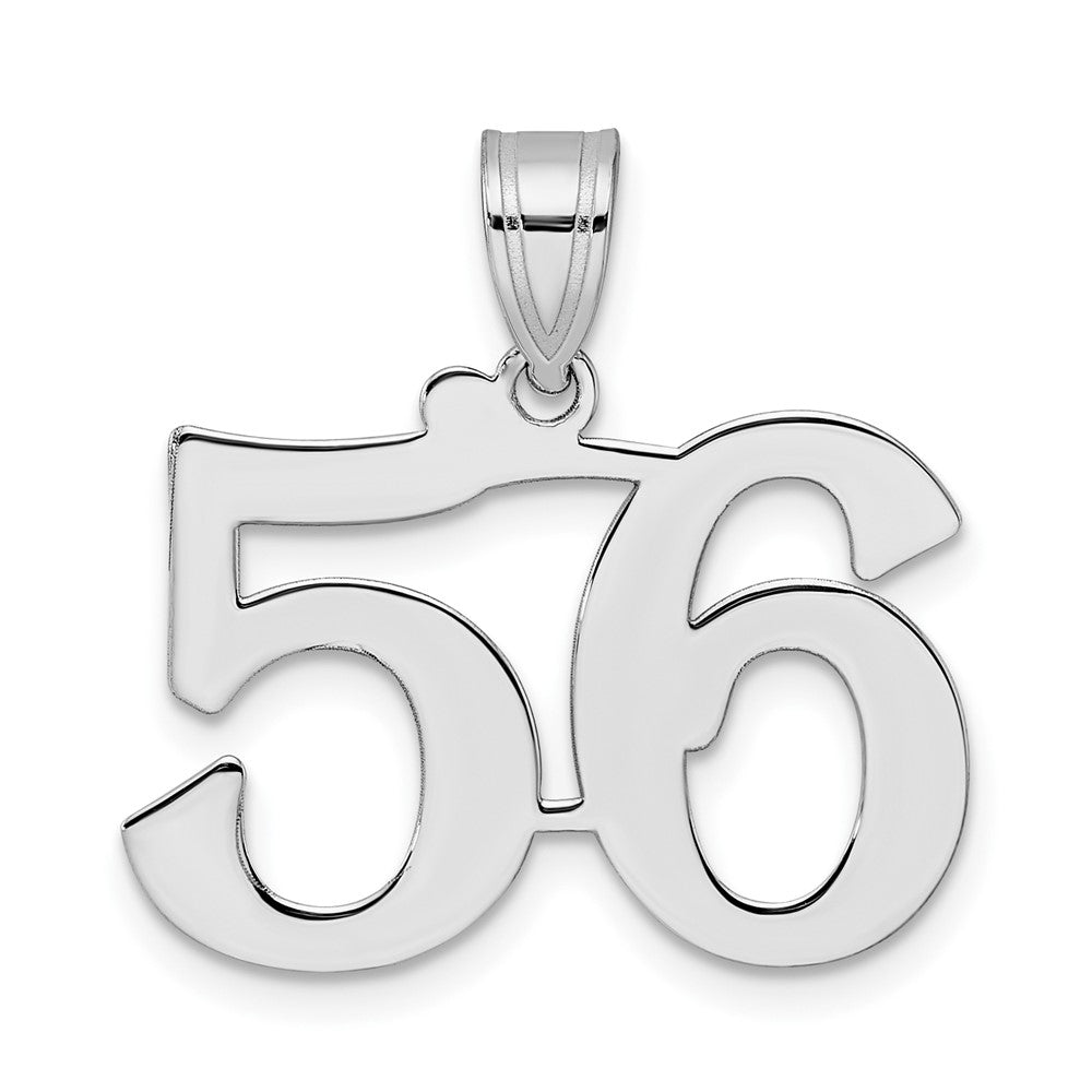 14K White Gold Polished Number 56 Pendant