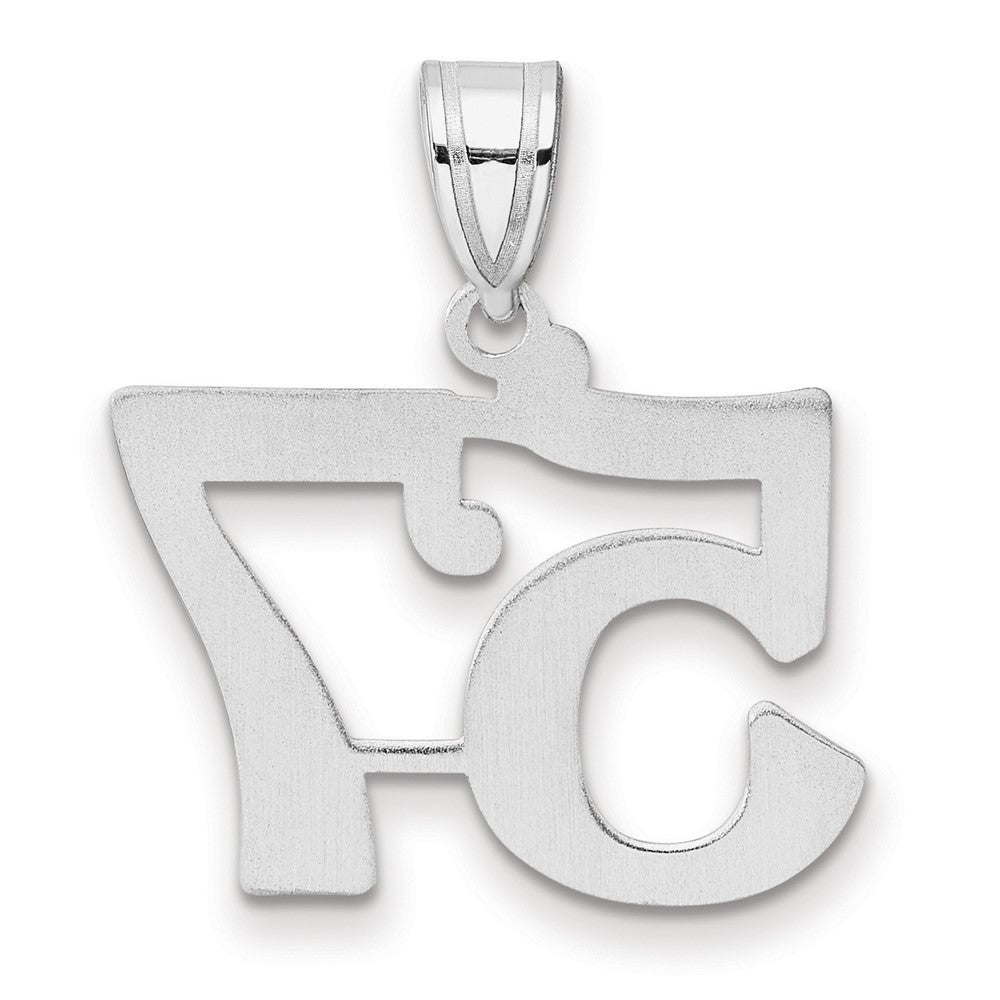 14K White Gold Polished Number 57 Pendant