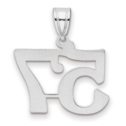 14K White Gold Polished Number 57 Pendant