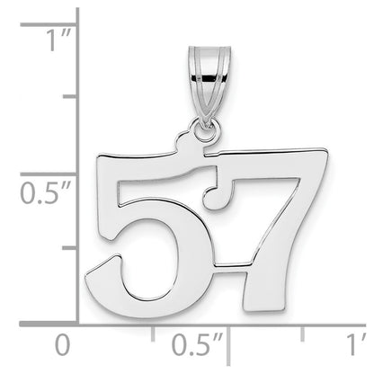 14K White Gold Polished Number 57 Pendant