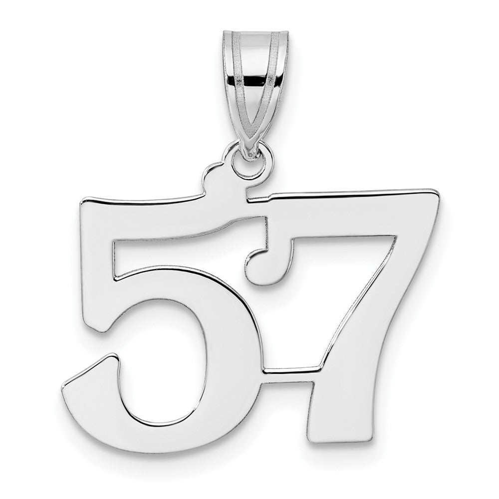 14K White Gold Polished Number 57 Pendant