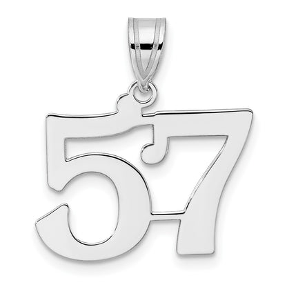 14K White Gold Polished Number 57 Pendant