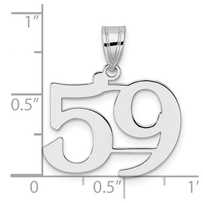 14K White Gold Polished Number 59 Pendant