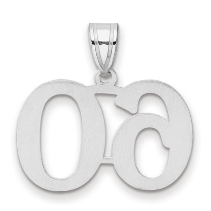 14K White Gold Polished Number 60 Pendant