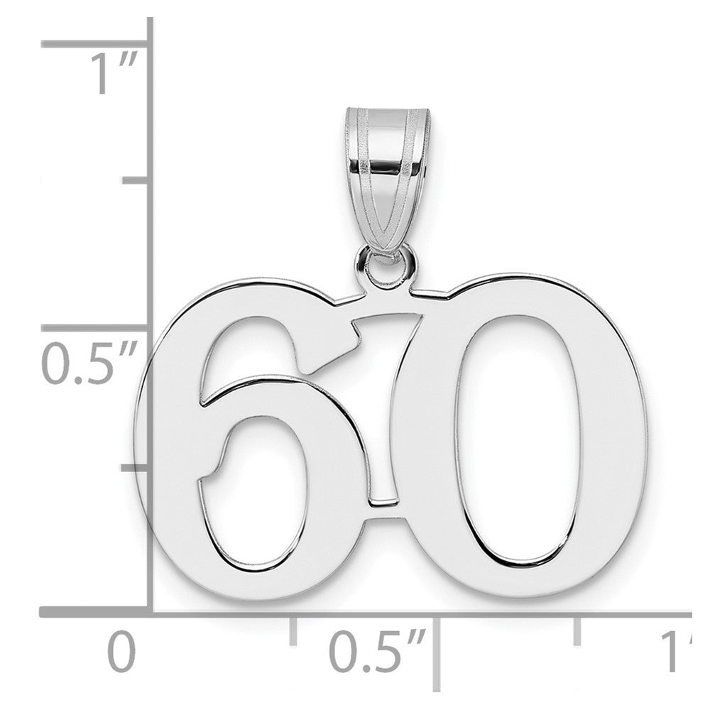 14K White Gold Polished Number 60 Pendant