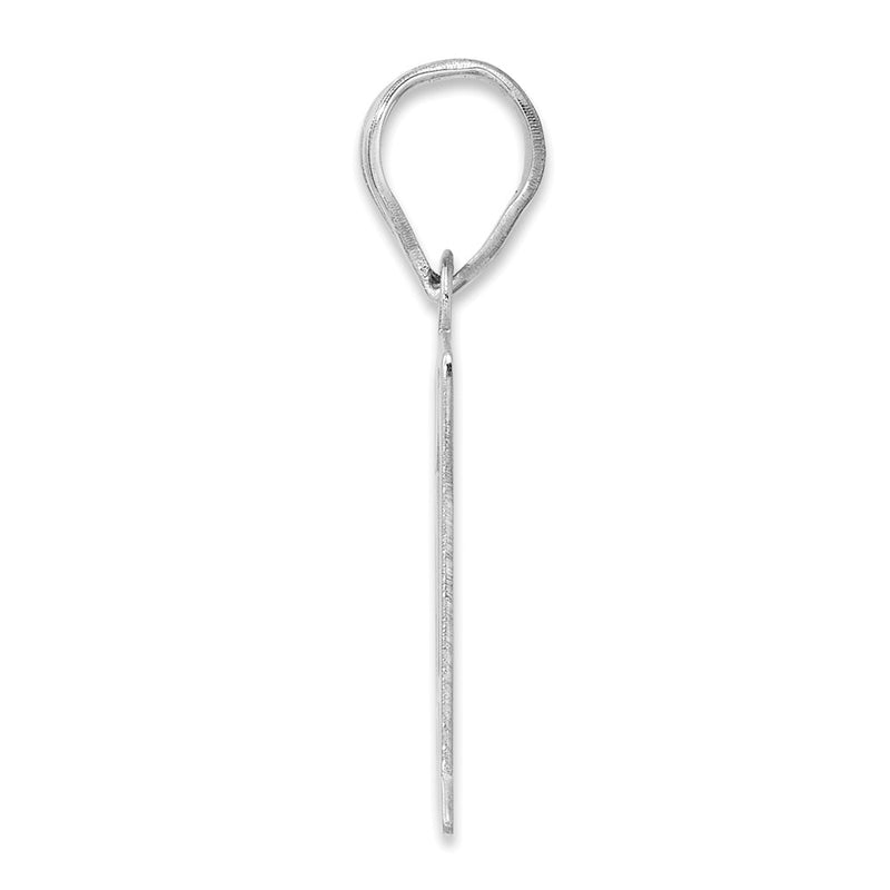 14K White Gold Polished Number 61 Pendant