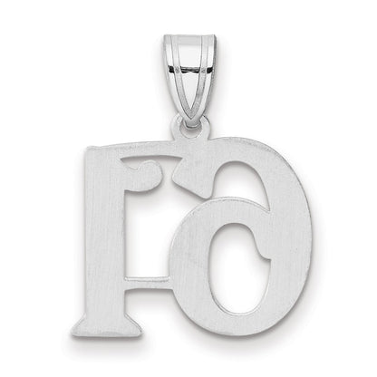 14K White Gold Polished Number 61 Pendant