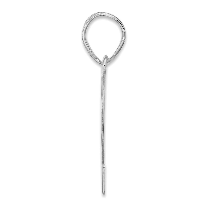14K White Gold Polished Number 62 Pendant
