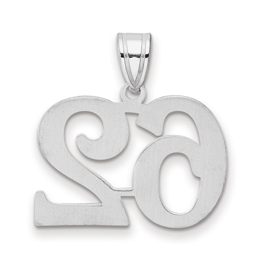 14K White Gold Polished Number 62 Pendant
