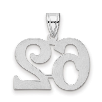 14K White Gold Polished Number 62 Pendant