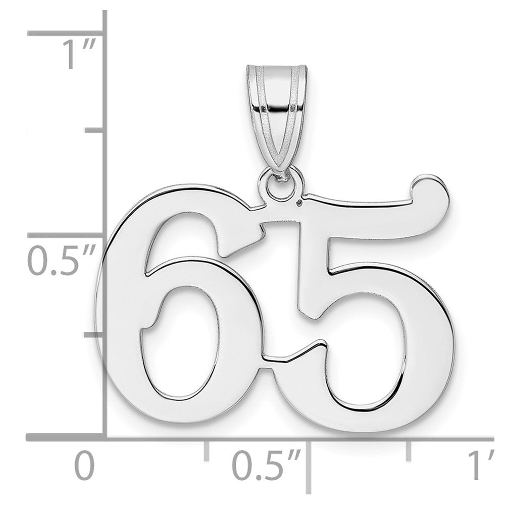 14K White Gold Polished Number 65 Pendant
