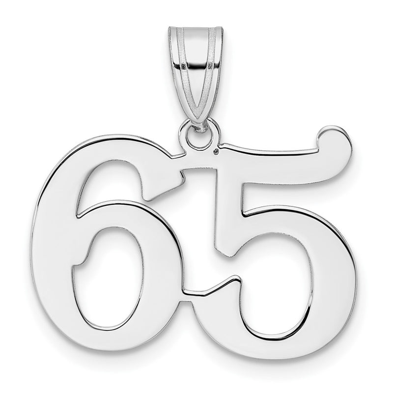 14K White Gold Polished Number 65 Pendant