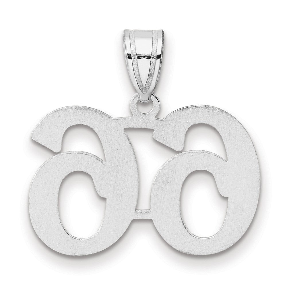 14K White Gold Polished Number 66 Pendant