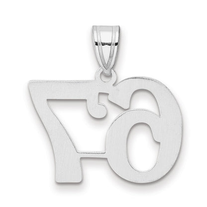 14K White Gold Polished Number 67 Pendant