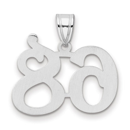 14K White Gold Polished Number 68 Pendant