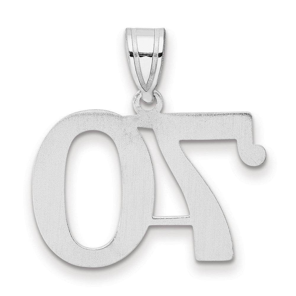 14K White Gold Polished Number 70 Pendant