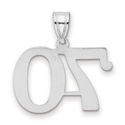 14K White Gold Polished Number 70 Pendant