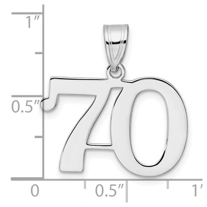 14K White Gold Polished Number 70 Pendant