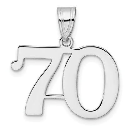 14K White Gold Polished Number 70 Pendant